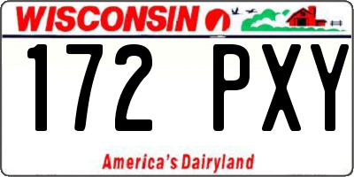 WI license plate 172PXY