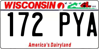 WI license plate 172PYA