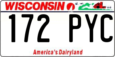 WI license plate 172PYC