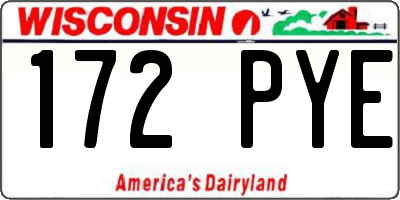 WI license plate 172PYE