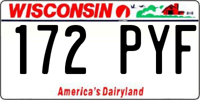 WI license plate 172PYF