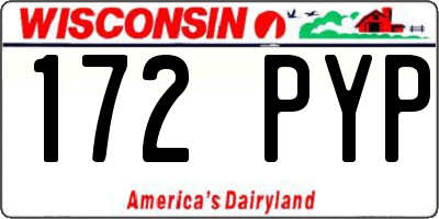 WI license plate 172PYP