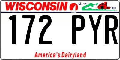 WI license plate 172PYR