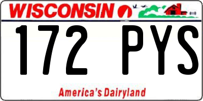 WI license plate 172PYS
