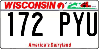 WI license plate 172PYU