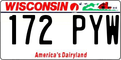 WI license plate 172PYW
