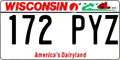 WI license plate 172PYZ