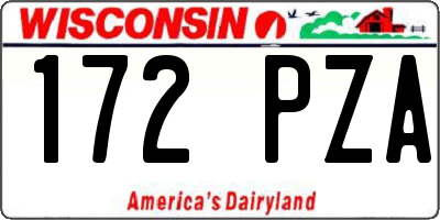 WI license plate 172PZA