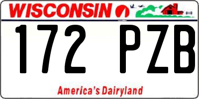WI license plate 172PZB