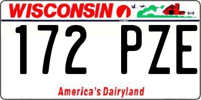 WI license plate 172PZE
