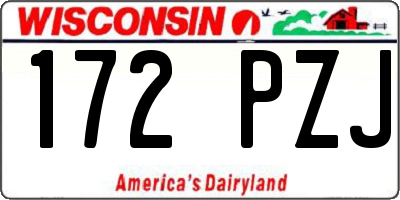 WI license plate 172PZJ