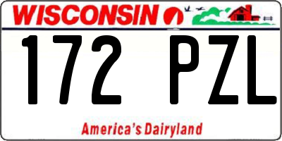 WI license plate 172PZL