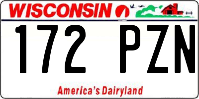 WI license plate 172PZN