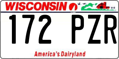WI license plate 172PZR