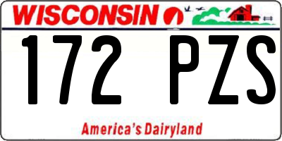 WI license plate 172PZS