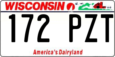 WI license plate 172PZT