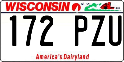 WI license plate 172PZU