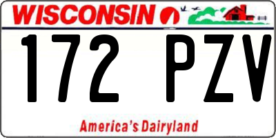 WI license plate 172PZV
