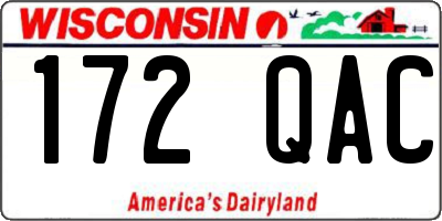 WI license plate 172QAC