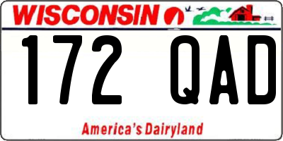 WI license plate 172QAD