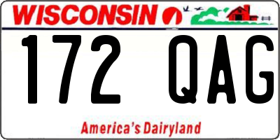 WI license plate 172QAG