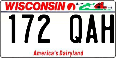 WI license plate 172QAH