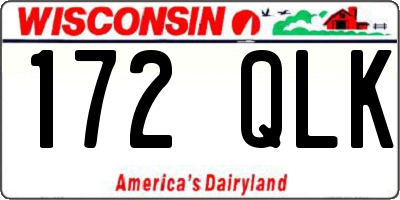 WI license plate 172QLK