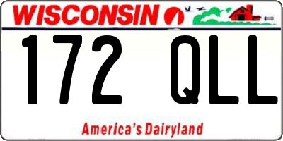 WI license plate 172QLL
