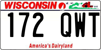 WI license plate 172QWT