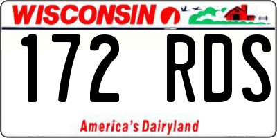 WI license plate 172RDS