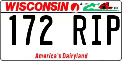 WI license plate 172RIP