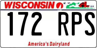 WI license plate 172RPS