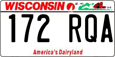 WI license plate 172RQA