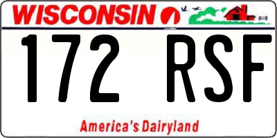 WI license plate 172RSF
