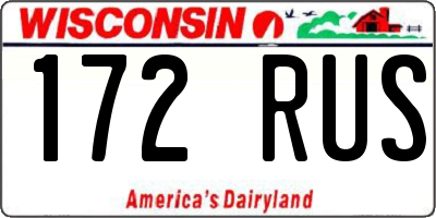 WI license plate 172RUS