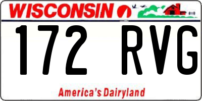 WI license plate 172RVG