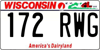 WI license plate 172RWG