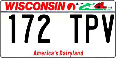 WI license plate 172TPV