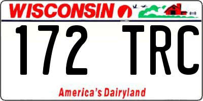 WI license plate 172TRC