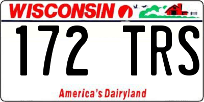 WI license plate 172TRS