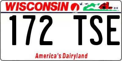 WI license plate 172TSE