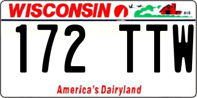WI license plate 172TTW