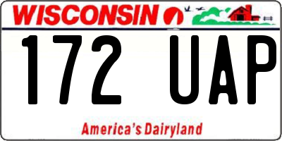 WI license plate 172UAP