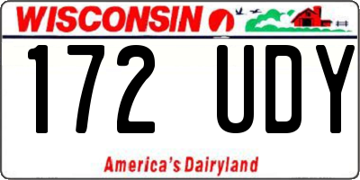 WI license plate 172UDY