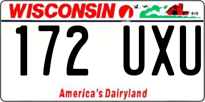 WI license plate 172UXU