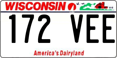 WI license plate 172VEE