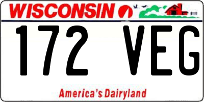 WI license plate 172VEG