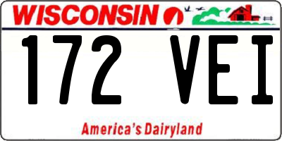 WI license plate 172VEI