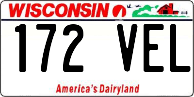 WI license plate 172VEL