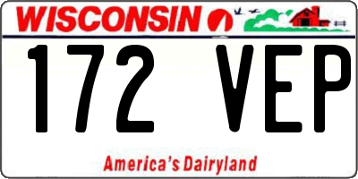 WI license plate 172VEP
